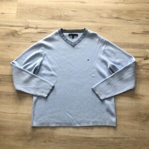 Tommy Hilfiger Men's Sky Blue V-Neck Sweater